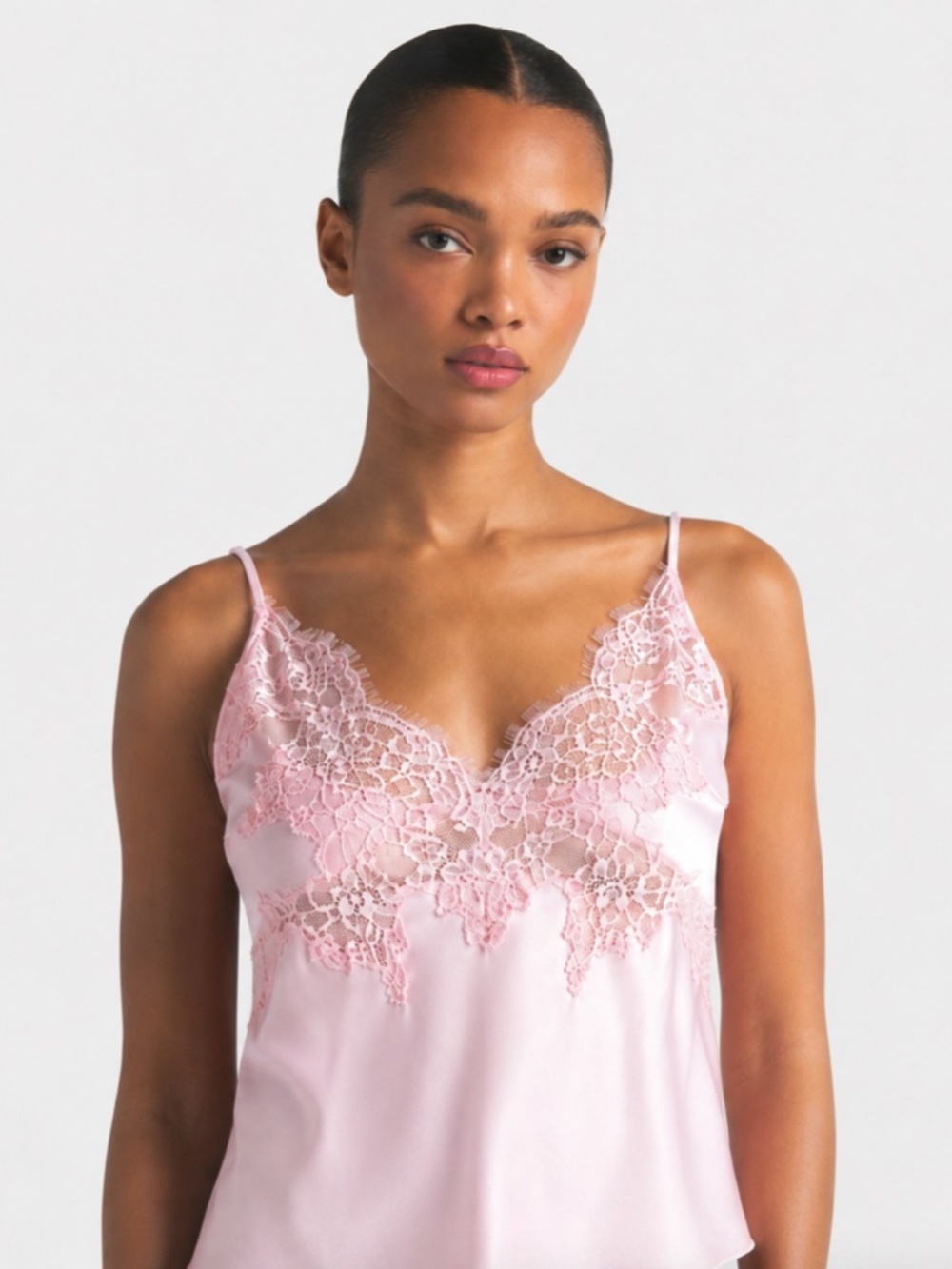 Skims Silk Pink Pajama Tank Shorts Set - Picture 3 of 3